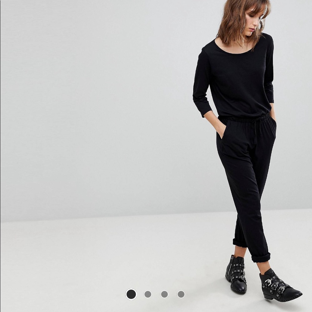ASOS 3/4 sleeve black jumpsuit Small